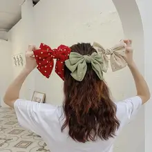 Horquilla de tela con lazo grande para mujer, tocado de fiesta elegante, accesorios para el cabello súper florales, moda coreana 2020