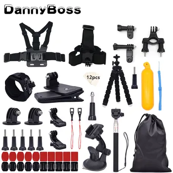 

for Gopro Accessories Set for go pro hero 8 7 6 5 4 kit Monopod Handheld Selfie Stick for Eken h8r / for xiaomi for yi EVA case