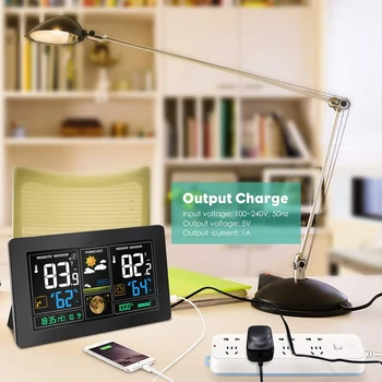 

Wireless Weather Station, Indoor Outdoor Thermometer Hygrometer , Weather Forecast Station with Large Color LCD, Remote Sensor,