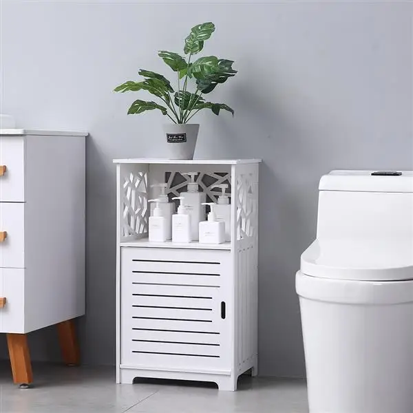 

PVC WaterProof Cabinet for Bathroom & Toilet Storage or Bedroom Storage as bedside Nightstands Easy for Cleaning - US Stock