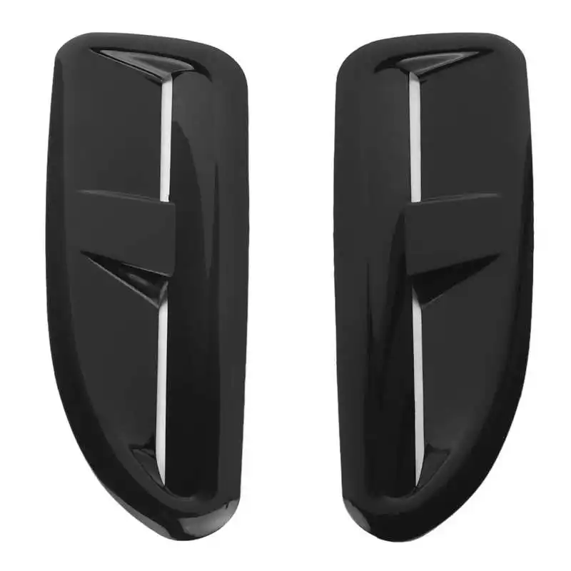 2pcs Car Bonnet Vents Hood Air Vent Cover Trim ABS Glossy Black Universal Auto Body Parts ABS