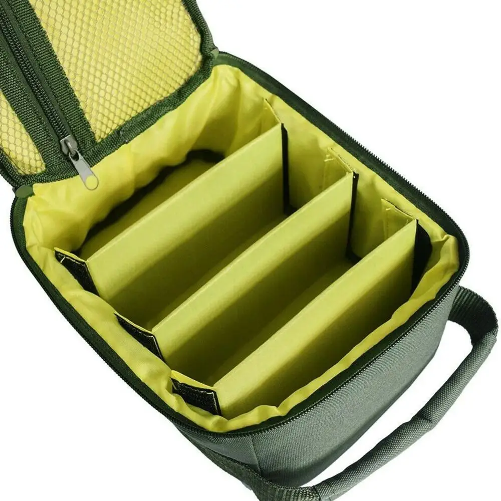 Fishing Reel Bag 4-Layer 600D Oxford Cloth Handled Dual Zipper Outdoor Storage Case Container For Line Bait Fishhooks