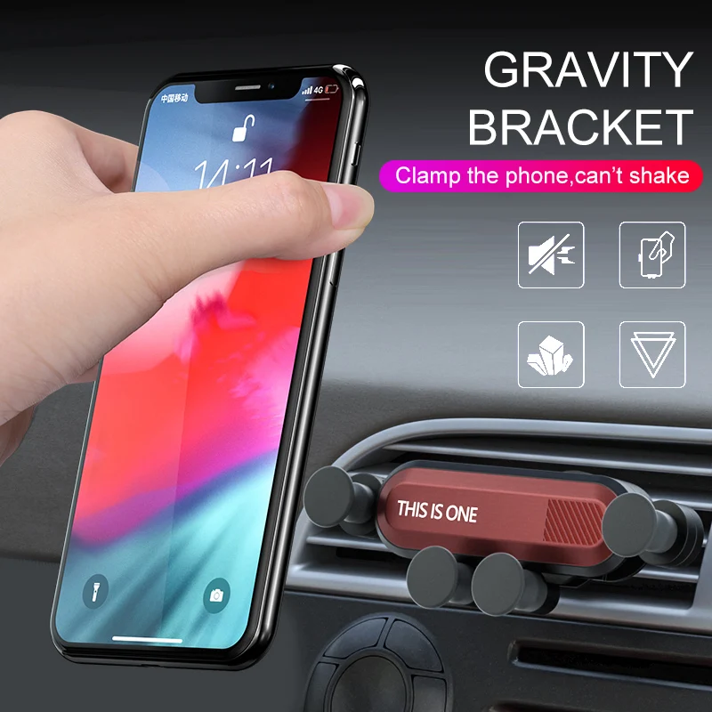 Универсальный автомобильный держатель для телефона Gravity Car Air Vent Mount In Car для Iphone X 8 8Plus XR XS Max One с ручным управлением подставка для телефона