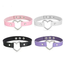 Сексуальное кожаное ожерелье колье ожерелье эротические аксессуары Сердце Панк гот, эмо стиль регулируемый для Wo мужчин s мужчин