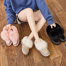 Кожаные зимние ботинки для женщин; зимняя обувь на плоской подошве; модные теплые ботильоны с блестками; женские зимние ботинки на резиновой подошве; женские зимние ботинки