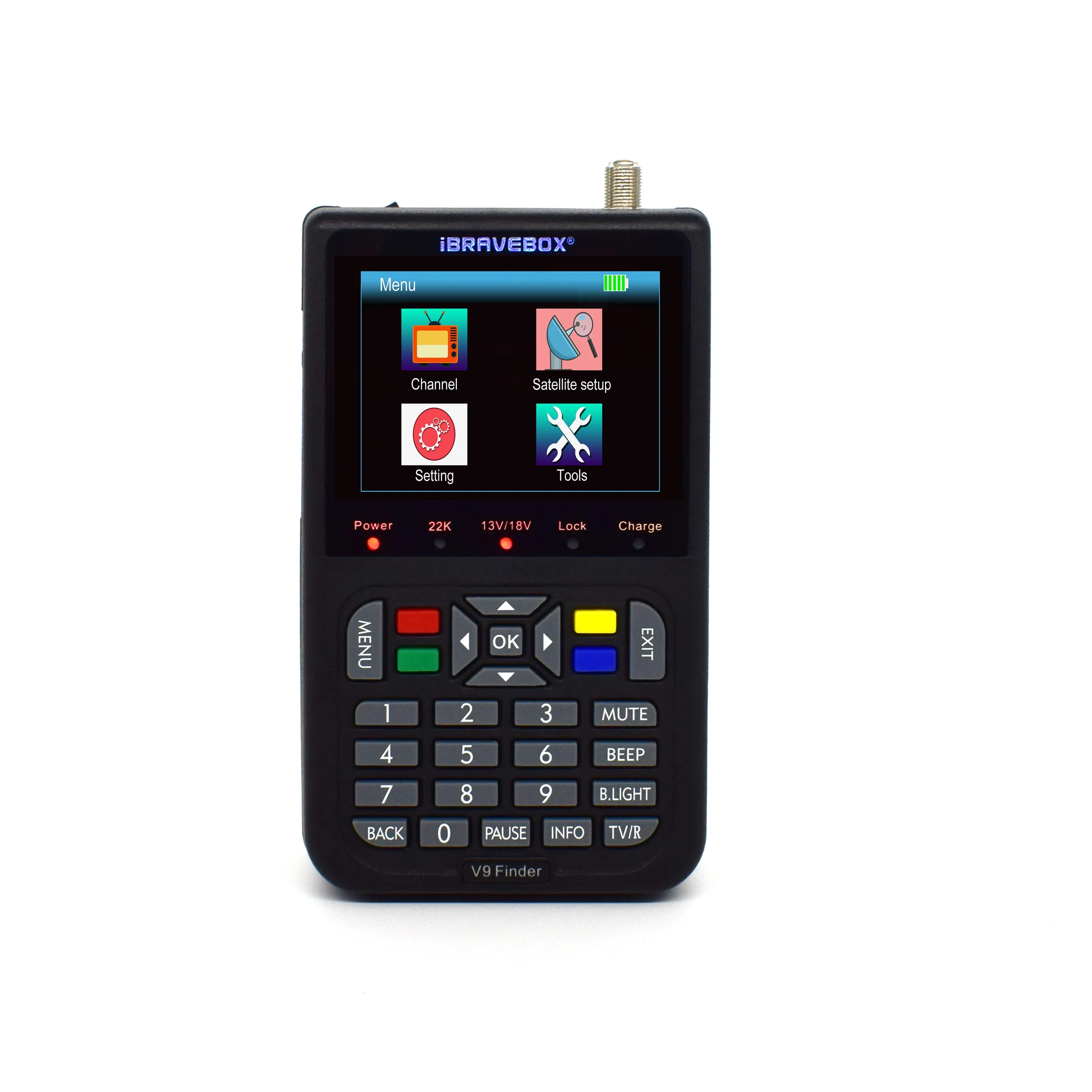 IBRAVEBOX V9 цифровой спутниковый искатель сигнала метр поддержка H.265 3," ЖК-экран HD 1080P черный оранжевый