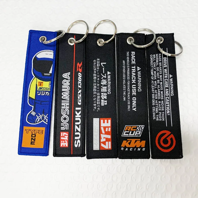 1PCS JDM Car Motorcycle Keychain For Spoon Youshimura Embroidery TAG Honda Suzuki Key ring Auto Accessories | Автомобили и