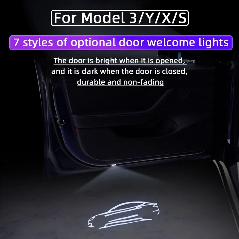 For Tesla Model S 3 X Y Led Car Door Welcome Light Logo Projector Laser lamp Ghost Shadow light Accessory | Автомобили и