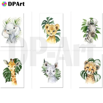 

New Diamond Painting 5D Full Square/Round Drill Cartoon Zebra Girafe Elephant 5D Daimond Embroidery Painting Picture Art M1673