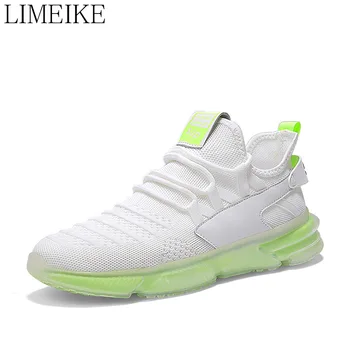 

LIMEIKE New Men Running Shoes Breathable Light Weight Mesh Elastic cloth Outdoor Jogging Fitness Training Men's Sports Sneakers