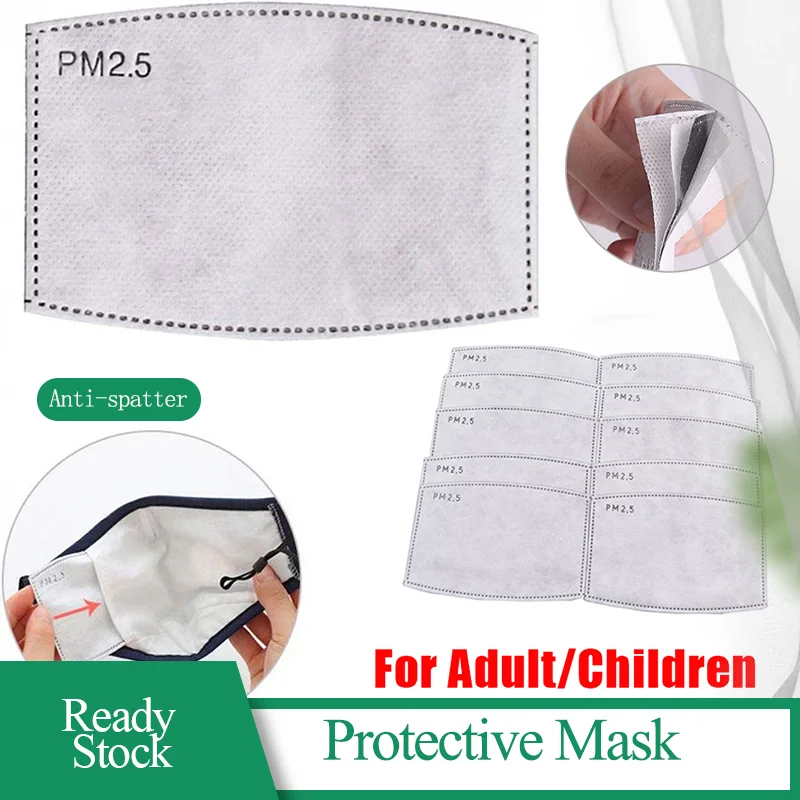

4/10 Pcs Masks Filter Pad For Protection Anti-fog And Dust-proof Square PM2.5 Five-layer Filtration For Adults and Children