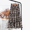 TIGENA Leopard Print Long Maxi Pleated Skirt Women Fashion 2022 Korean Casual Solid Elastic High Waist Chiffon Skirt Female Lady ► Photo 2/6
