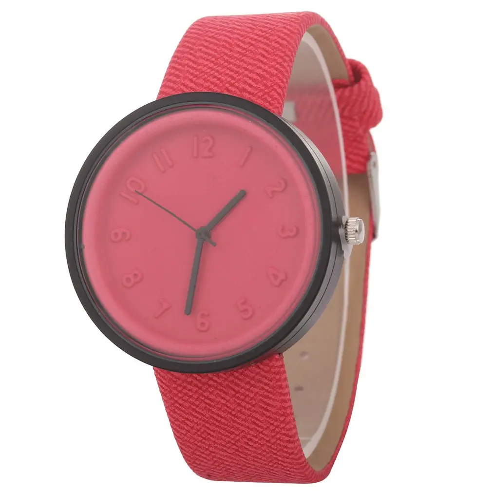 

Solid Color Scrub Watch for Women Men Students Waterprof Professionals Watch Leather Strap Band Quartz Wrist Watch
