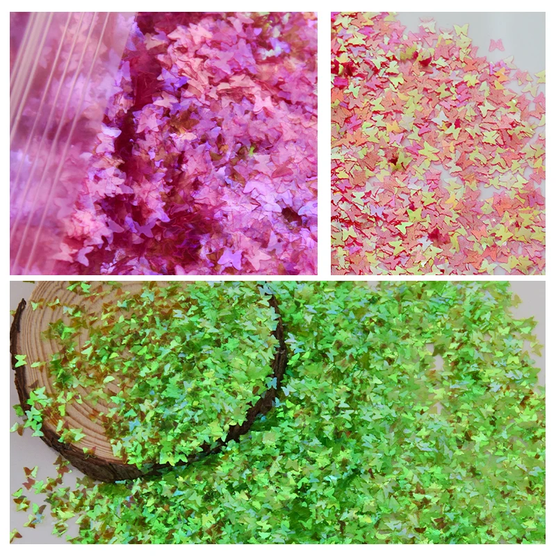 

50g/Bag Gradient Nail Glitter Sequins Stickers Holographic Paillette 3D Laser Sparkly Glitter Flake Slice Manicure Tips Decor &(