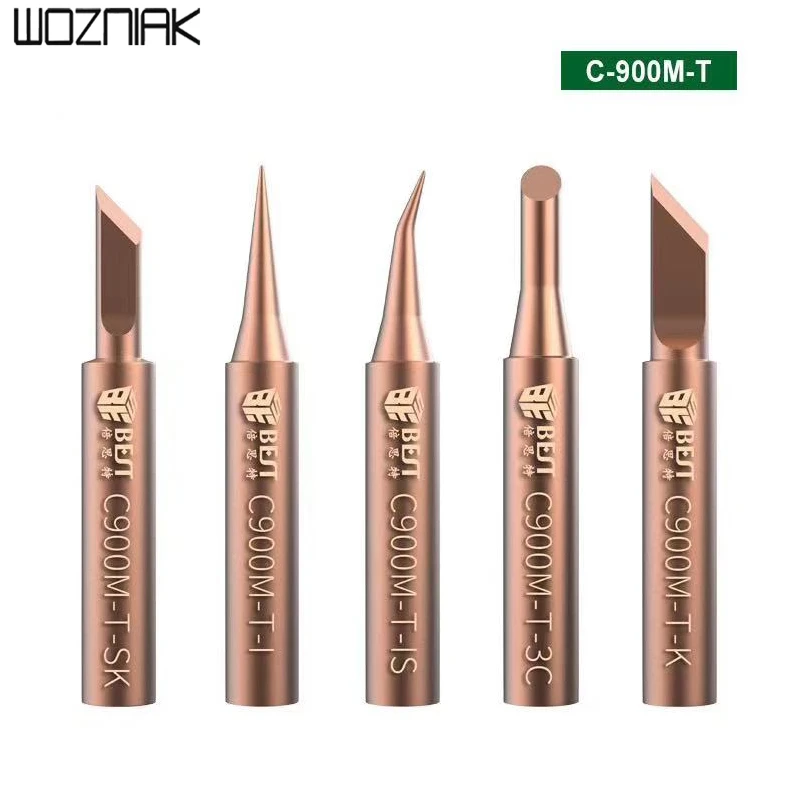 5 unids/set los mejores originales boquilla de soldadura libre de oxígeno de cobre punta de hierro de soldadura libre de plomo no-stick de Punta 900M-T-IS Kit de herramienta