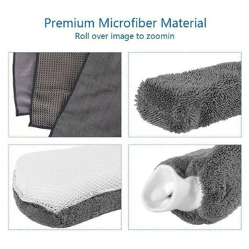 

9pcs Microfiber Towels Polished Applicator Pads Car Detailing Cleaning Soft Cloth Wash Towel Duster Brush RV Parts Accessories