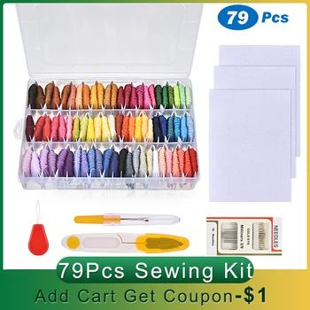 

72 Colors Threads Sewing Kits Embroidery Fabric Needles Lines Embroidery Floss Sets DIY Stitching Knitting Sewing Tool
