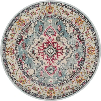 

Retro Style Round Carpets For Living Room Classic Flower Rugs And Carpets Decor Study Bedroom Coffee Table Floor Mat Area Rugs