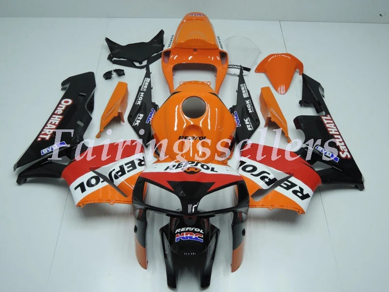 Repsol Lettering Топ(литья под давлением) ABS мотоцикл полный комплект обтекателя Подходит для Honda CBR600RR F5 2005 2006 Обтекатели красный OEM стиль дизайн - Цвет: Repsol Lettering