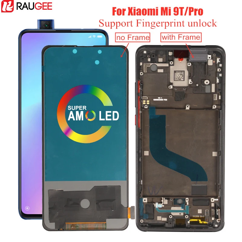 ЖК дисплей для Xiaomi Mi 9t экран Amoled разблокировка по отпечатку пальца дигитайзер
