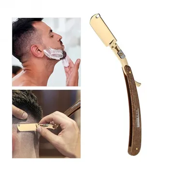 

Manual Shaver Professional Straight Edge Stainless Steel Sharp Barber Razor Folding Shaving Shave with Blade Straight Razor Tool