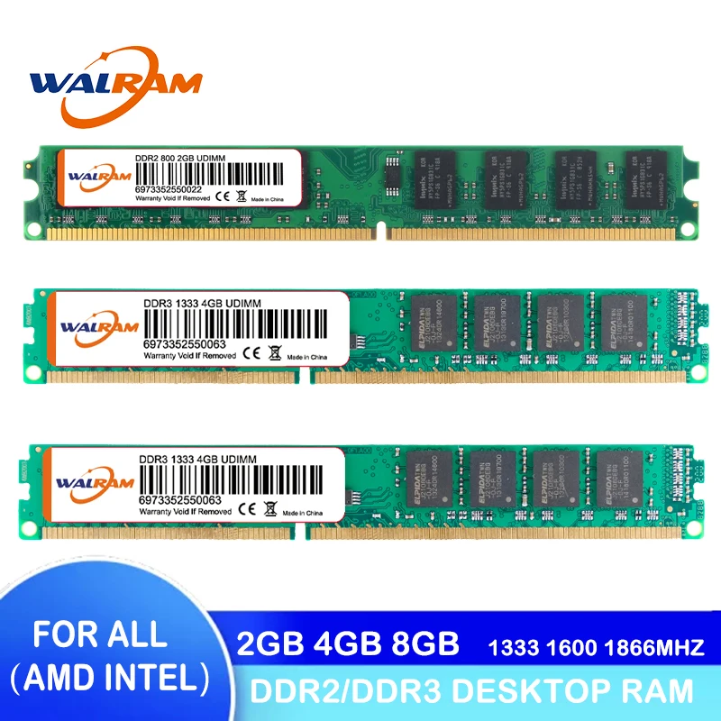 ОЗУ WAL DDR3 DDR2 2 ГБ 4 8 1333 МГц 1600 1866 240-контактный модуль памяти RAM Memoria для настольного