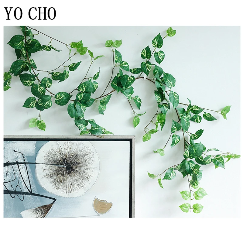 YO CHO искусственные технические зеленые листья сладкого картофеля настенные