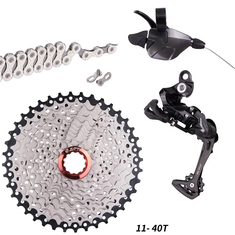 ZX11 Groupset 40T 1*11 Группа Набор 11 скоростей переключатель MTB горный велосипед группа набор 11 скоростей 1x11 комплект 11 S 40T 42T 46T кассета и цепь набор - Цвет: ZX11 Groupset 40T