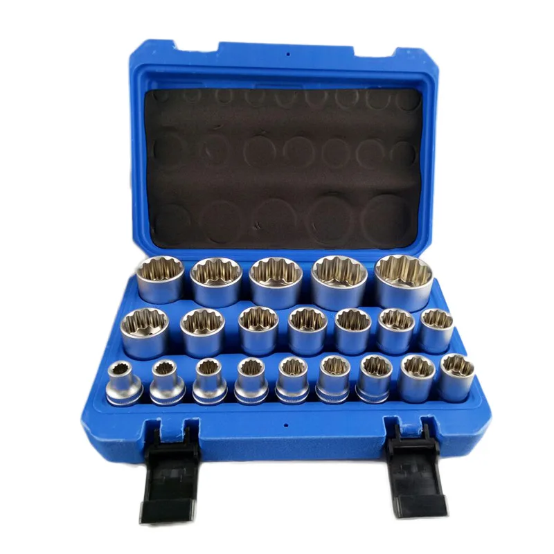 

New Style Special Offer 21 Pieces Twelve Angle Gear Lock Big Fly 1/2 Sleeve Set Chrome Vanadium Steel