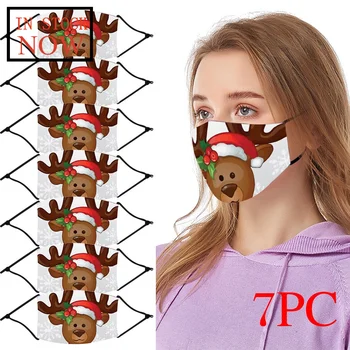 

7pc Christmas Masks Protective Reusable Washable Comfortable Outdoor Adult Mask face shield Masque Face Mask Mascarillas