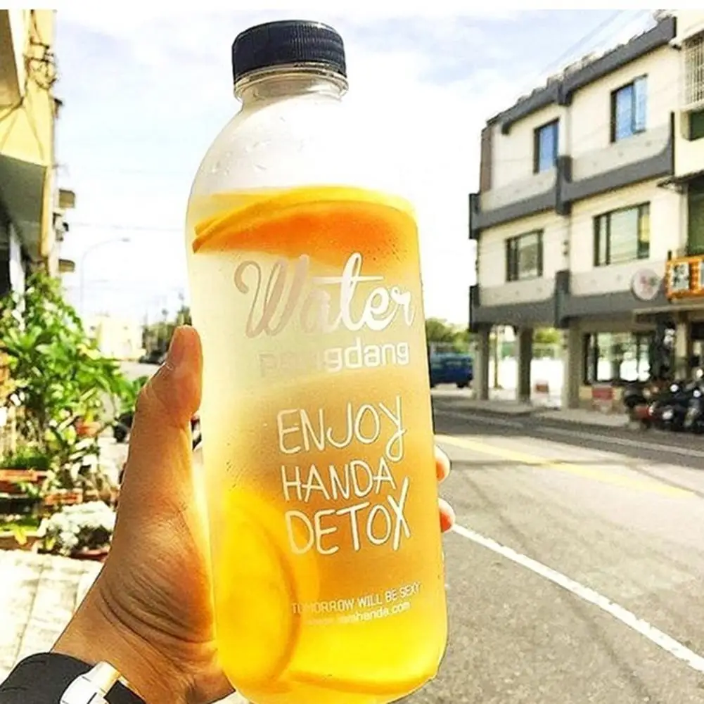 

Portable 600/1000ML BPA Sport Water Drinking Bottle Camping Cycling Travel Fruit Lemon Juice Exquisite Scented Large Bottle
