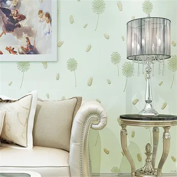 

Luxury Fresh Dandelion Fine Pressure Self-adhesive Non-woven Wallpaper Living Room Bedroom Girl Room Dormitory Wallpaper