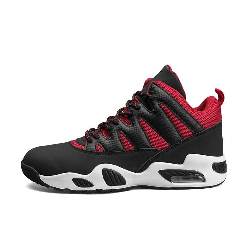 black and red Men Lebron Basketball Shoes Breathable Mens Jordan Basketball Sneakers James Retro Shockproof Shoe Outdoor Combat Boots Black - Цвет: black and red