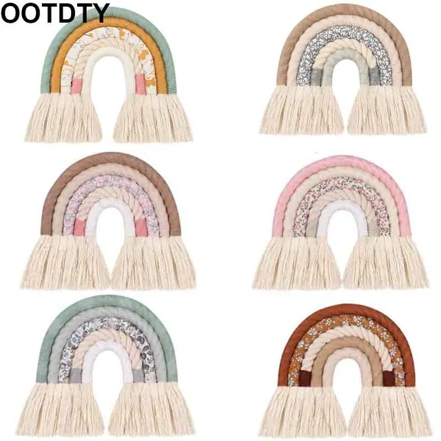 DIY Rope Rainbow Wall Hanging Decoration Handmade Woven Rainbow Decoration Nordic Ornament Baby Room Accessories Living Room 1