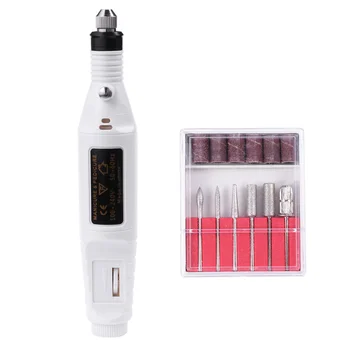 

1 Set Nail Polisher Mini Electric Nail File Professional Manicure Pedicure Kit Portable Nail Grinder Nail Art Tool AU Plug (Blac