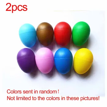 

2pcs New Plastic Sand Eggs Shaker Percussion Early Education Musical Instruments Toys Random Color #N