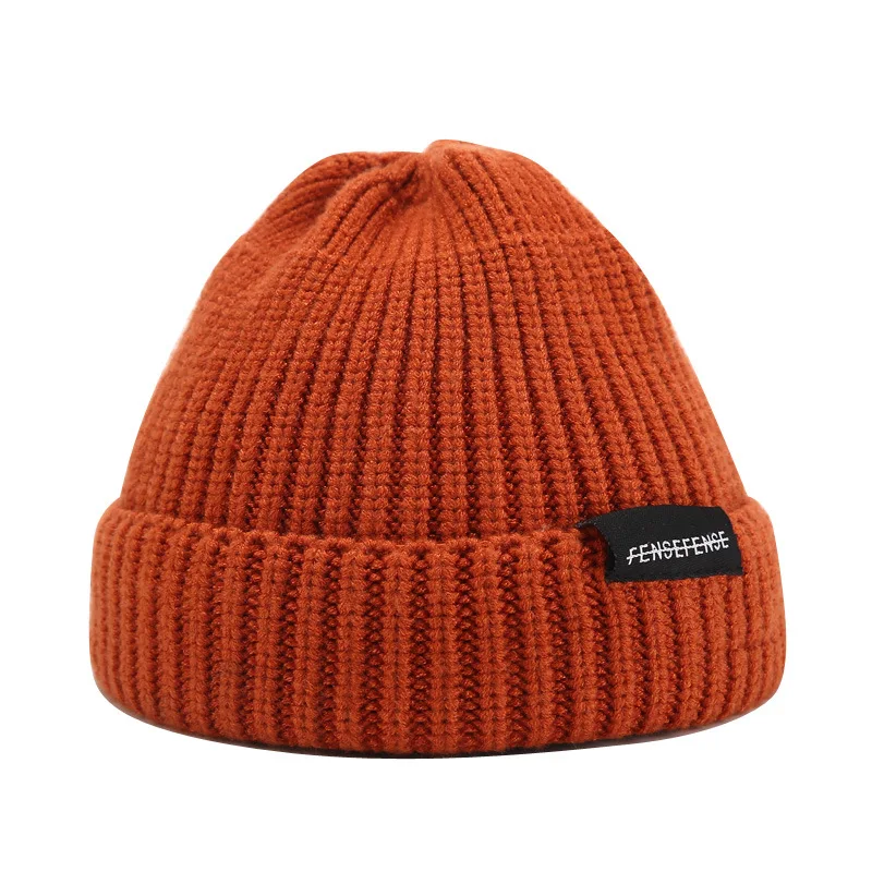 Оранжевая шерстяная вязаная женская шапка ручной работы новая шапка теплые зимние шапки подарки для ее жены Повседневные вязаные шапки для женщин и мужчин