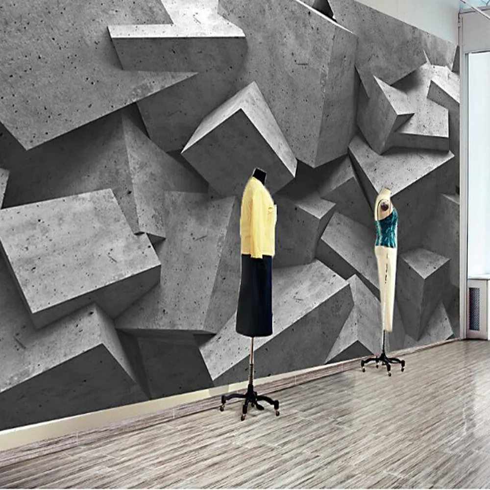 

Milofi custom 3D geometric architectural lines large TV bedroom background wallpaper mural