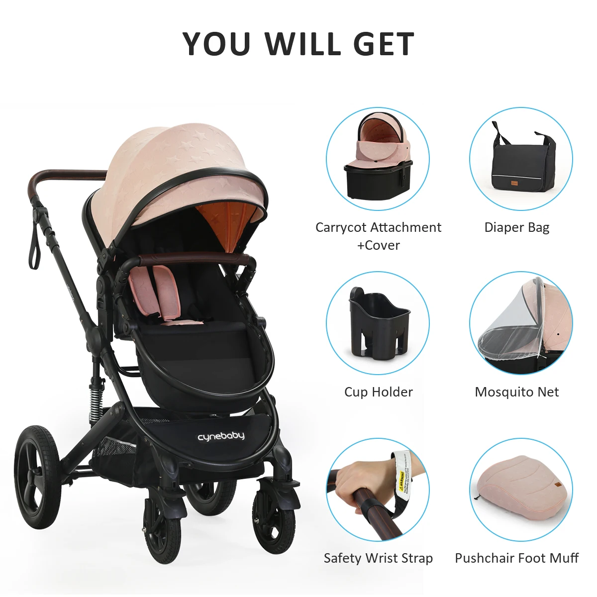 2 in 1 High Landscape Canopy Reversible Luxury Baby Strollers