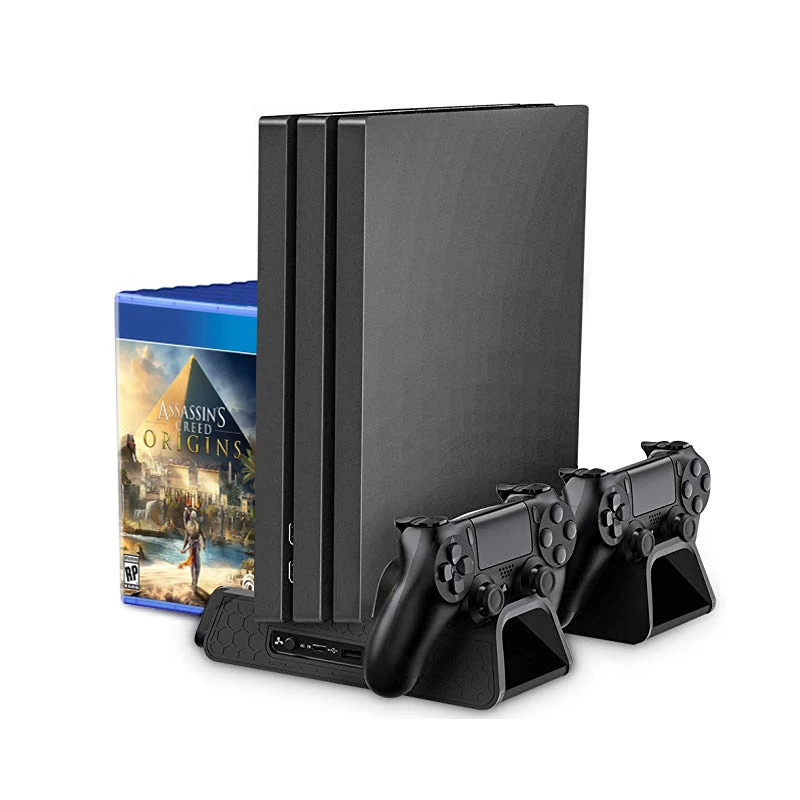 

For PS4/PS4 Slim/PS4 Pro Vertical Stand with Cooling Fan Dual Controller Charger Charging Station For SONY Playstation 4 Cooler