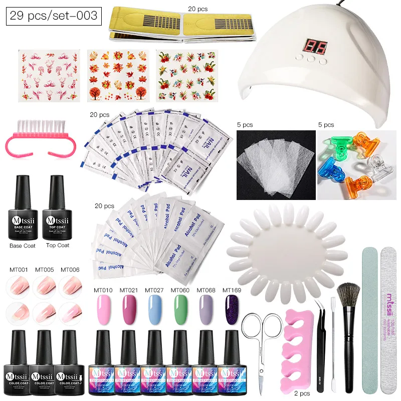 Набор для ногтей, УФ светодиодный светильник, сушилка с 6 шт., набор для гель-лака для ногтей, набор инструментов для замачивания, маникюрный набор, электрическая дрель для ногтей, инструменты для дизайна ногтей