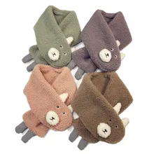 Новинка; сезон весна-осень; Детский шарф с крестиком; плюшевый Детский шарф с воротником для мальчиков и девочек; Детский шарф с крестиком; теплый детский шейный платок