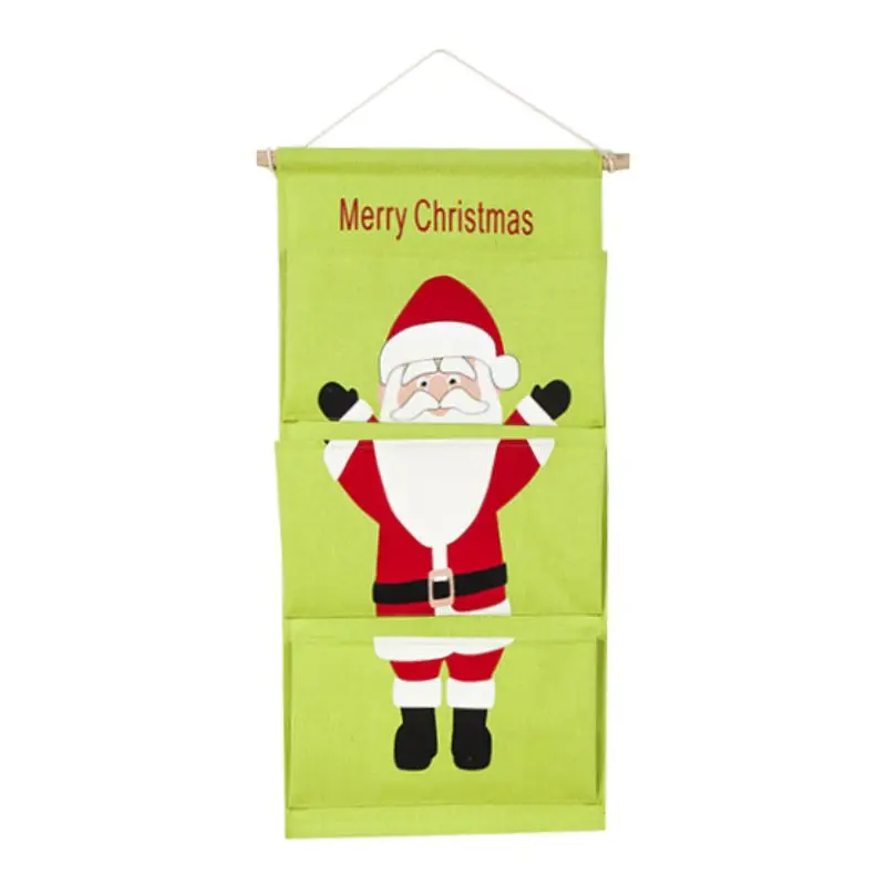 

Christmas decoration Santa Claus Snowman Elk Bear Pattern Hanging Storage Bag Household Wall Door Hanging Bag Sundries Organizer