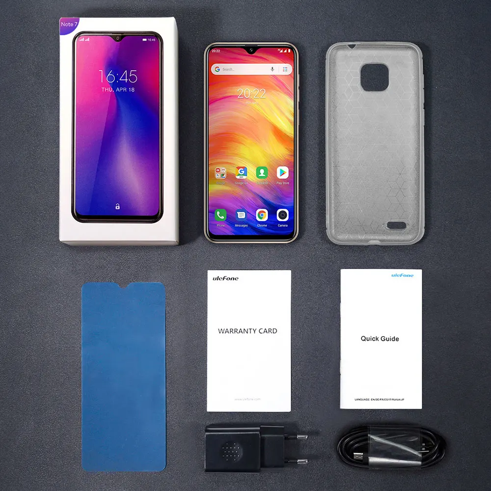 Ulefone Note 7 смартфон с 6 1 дюймовым дисплеем четырёхъядерным процессором 19:9 ОЗУ 16 ГБ