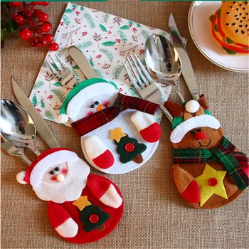 

Christmas Decoration Cutlery Cover Merry Christmas Decorations for Home Christmas Gifts Navidad 2020 Noel Happy New Year 2021