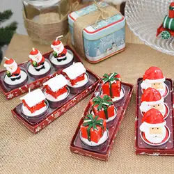 3 шт./компл. рождественские свечи Санта Клаус дом сосновые шишки подарочные украшения милые