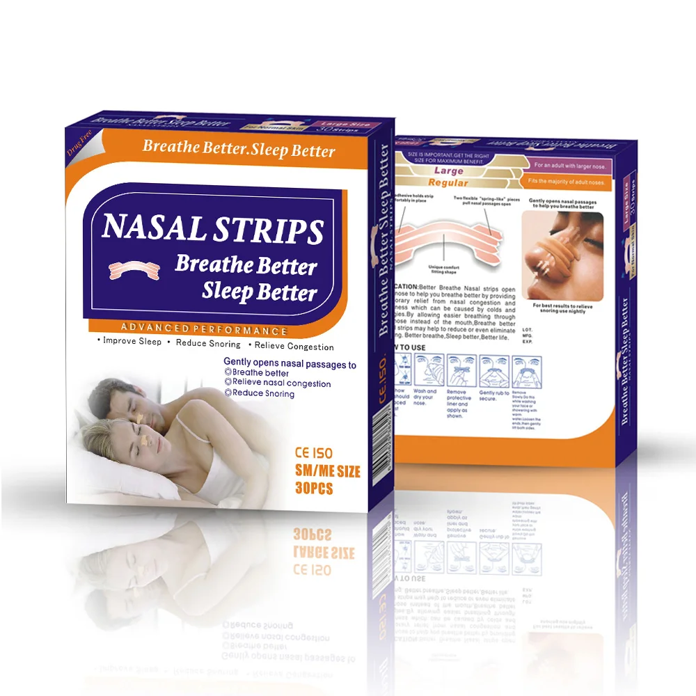 30pcs/box Antisnoring Man Nasal Strips Size (66×19mm) To Have A Relax