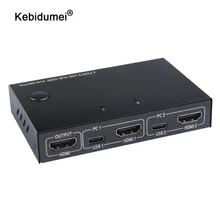 Commutateur KVM USB 4K à 2 ports, boîte de séparation pour le partage de clavier et de souris, compatible HDMI