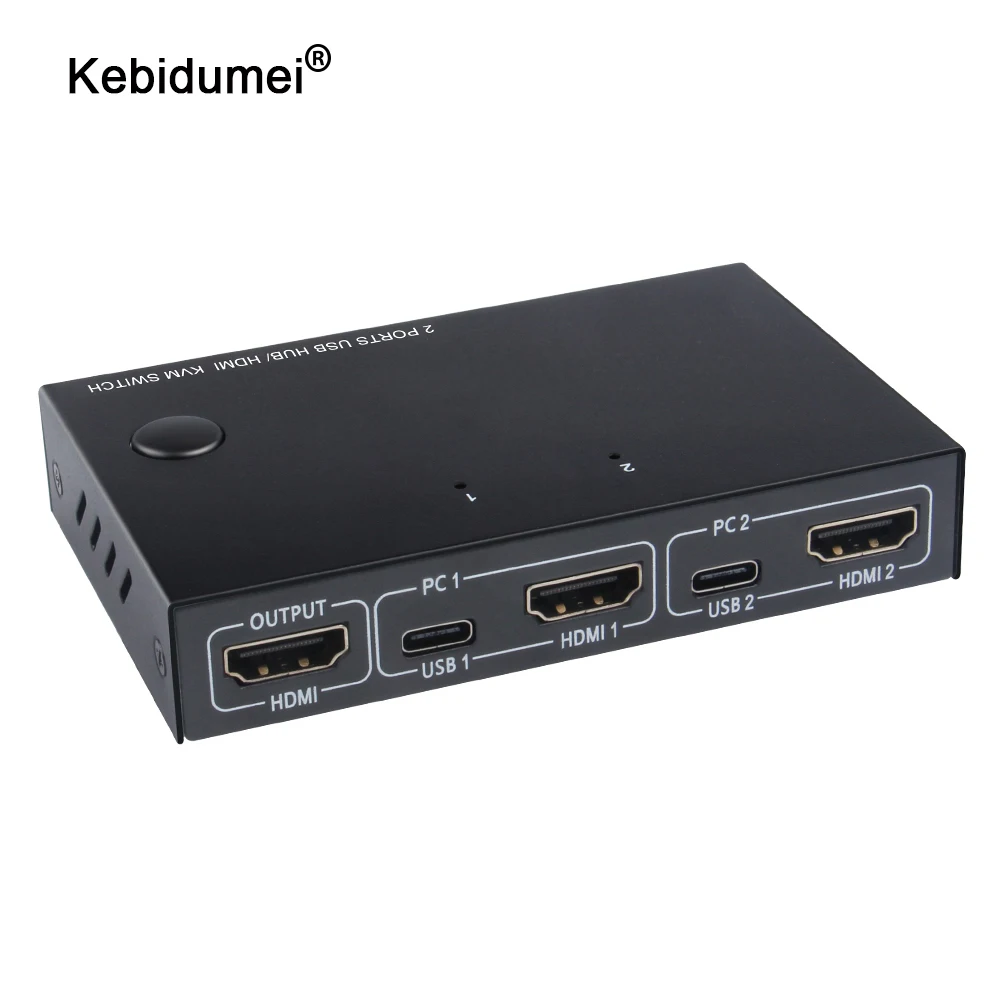 KVM-переключатель 2 порта 4K USB-переключатель разветвитель для совместного
