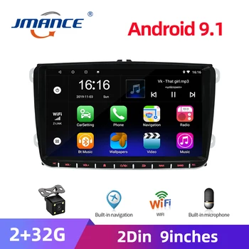 

JMANCE 2din Car Radio 9" GPS 2 DIN Android 9.1 Car Multimedia Player 2G add 32 for Volkswagen Nissan Kia Toyota Skoda Car Stereo